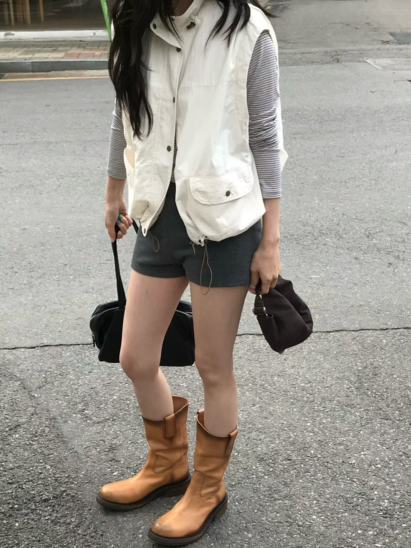 B96.小V家工裝口袋夾克背心