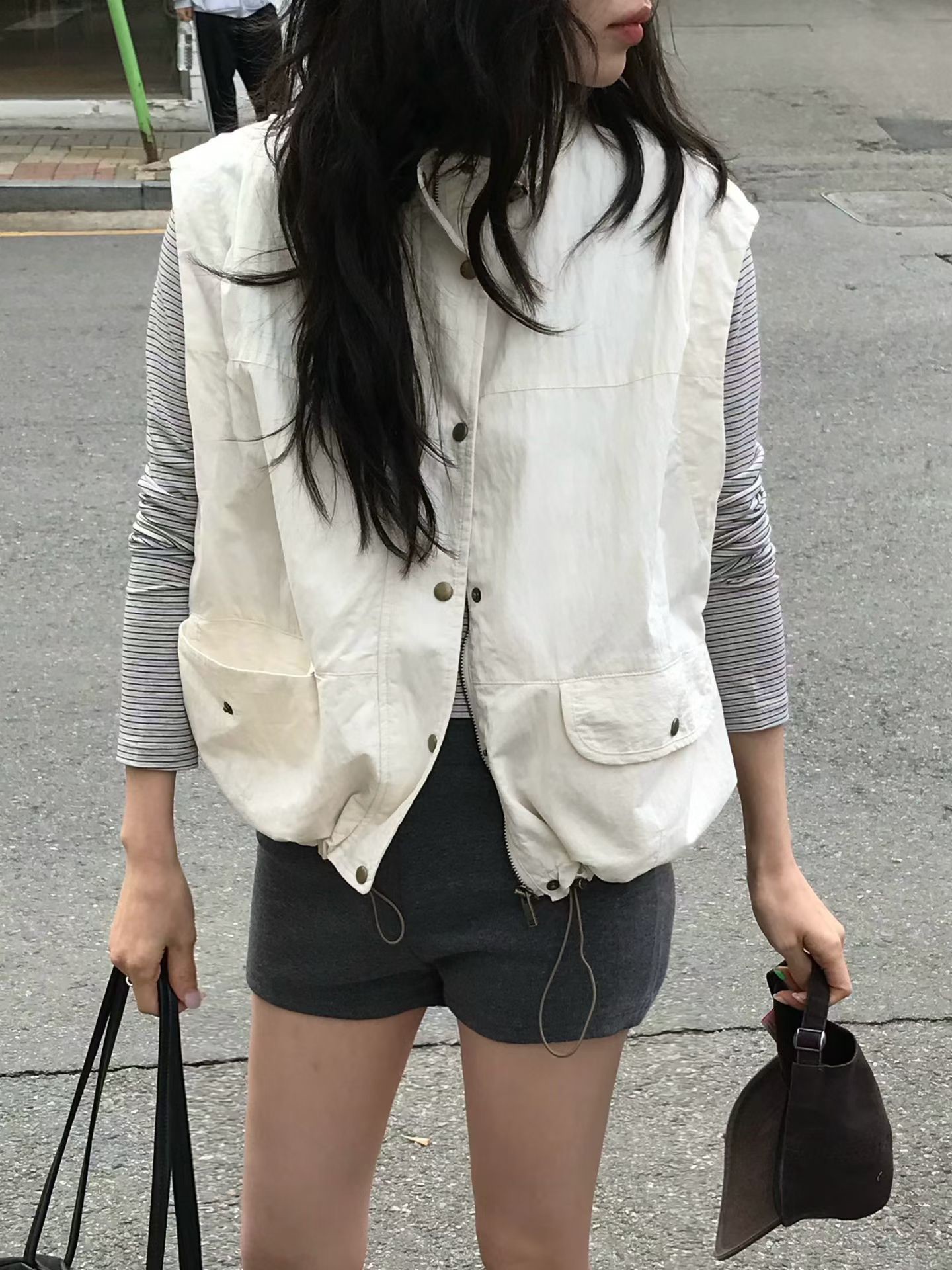 B96.小V家工裝口袋夾克背心