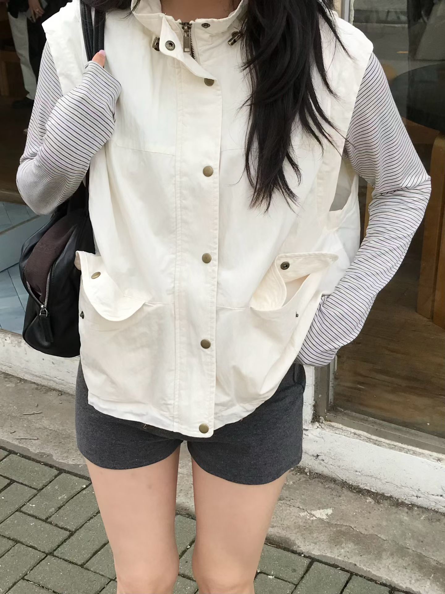 B96.小V家工裝口袋夾克背心