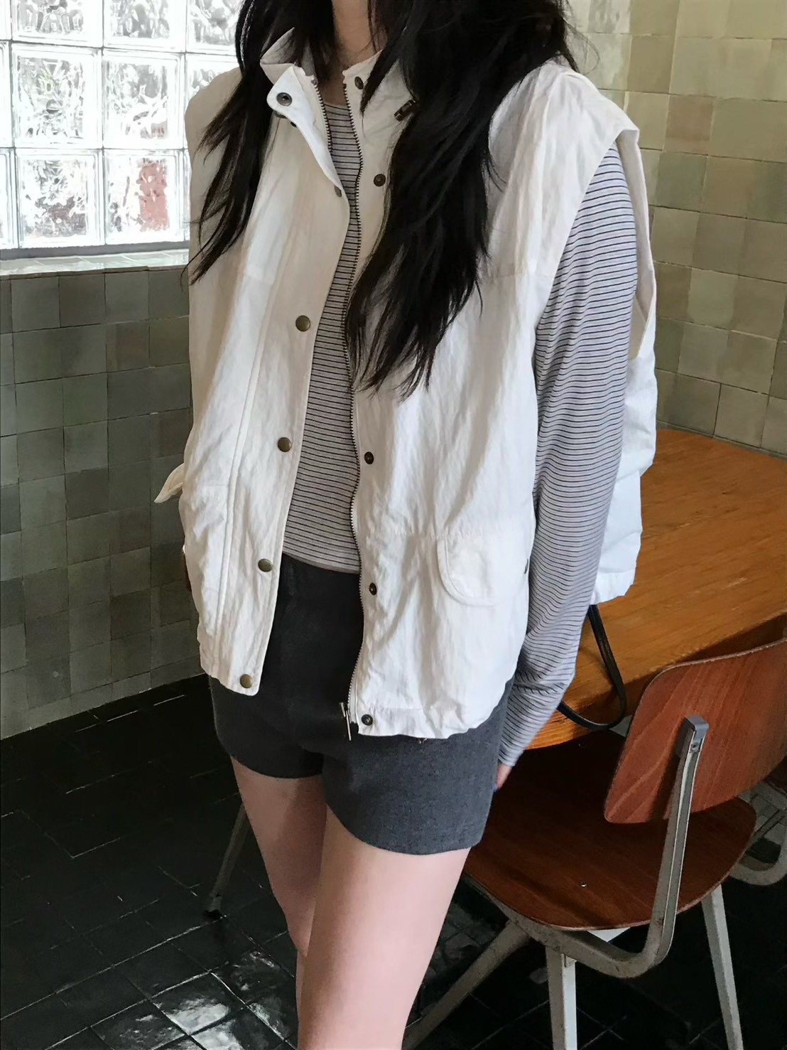 B96.小V家工裝口袋夾克背心