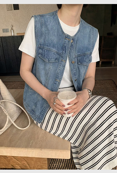 時尚百搭牛仔背心
