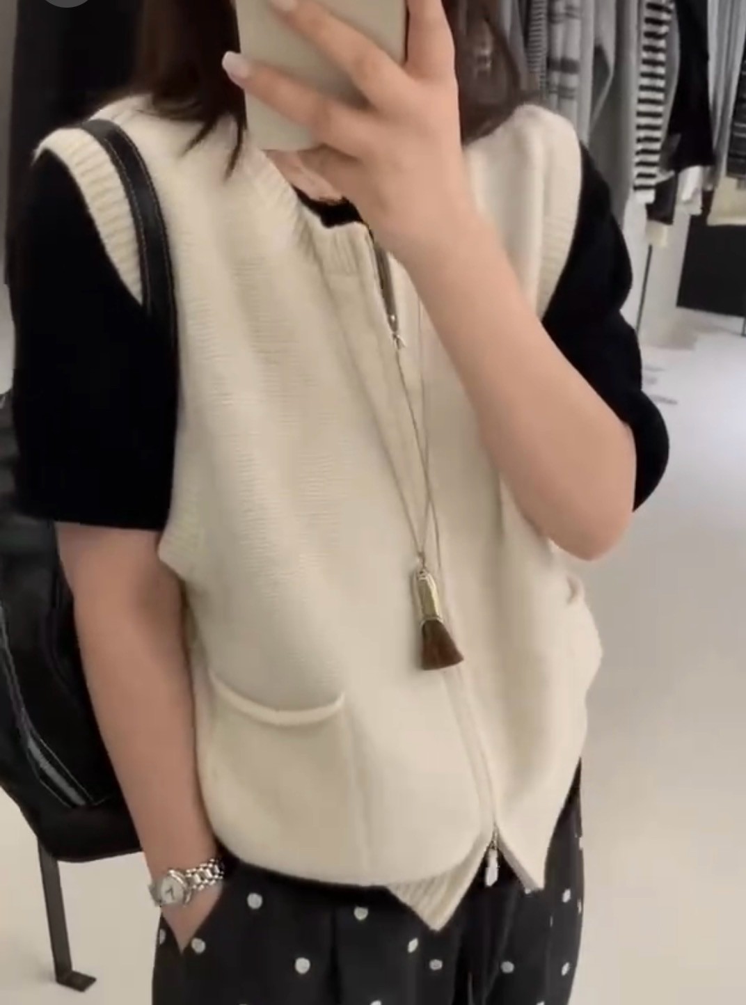 B98.柔美拉鍊針織背心