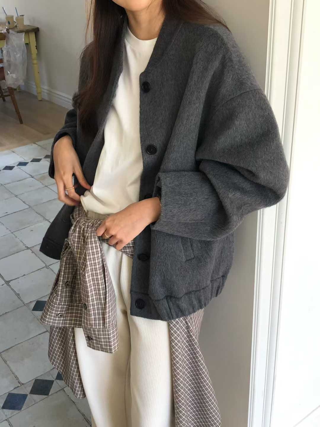 B29.大V家休閒60%WOOL棒球外套