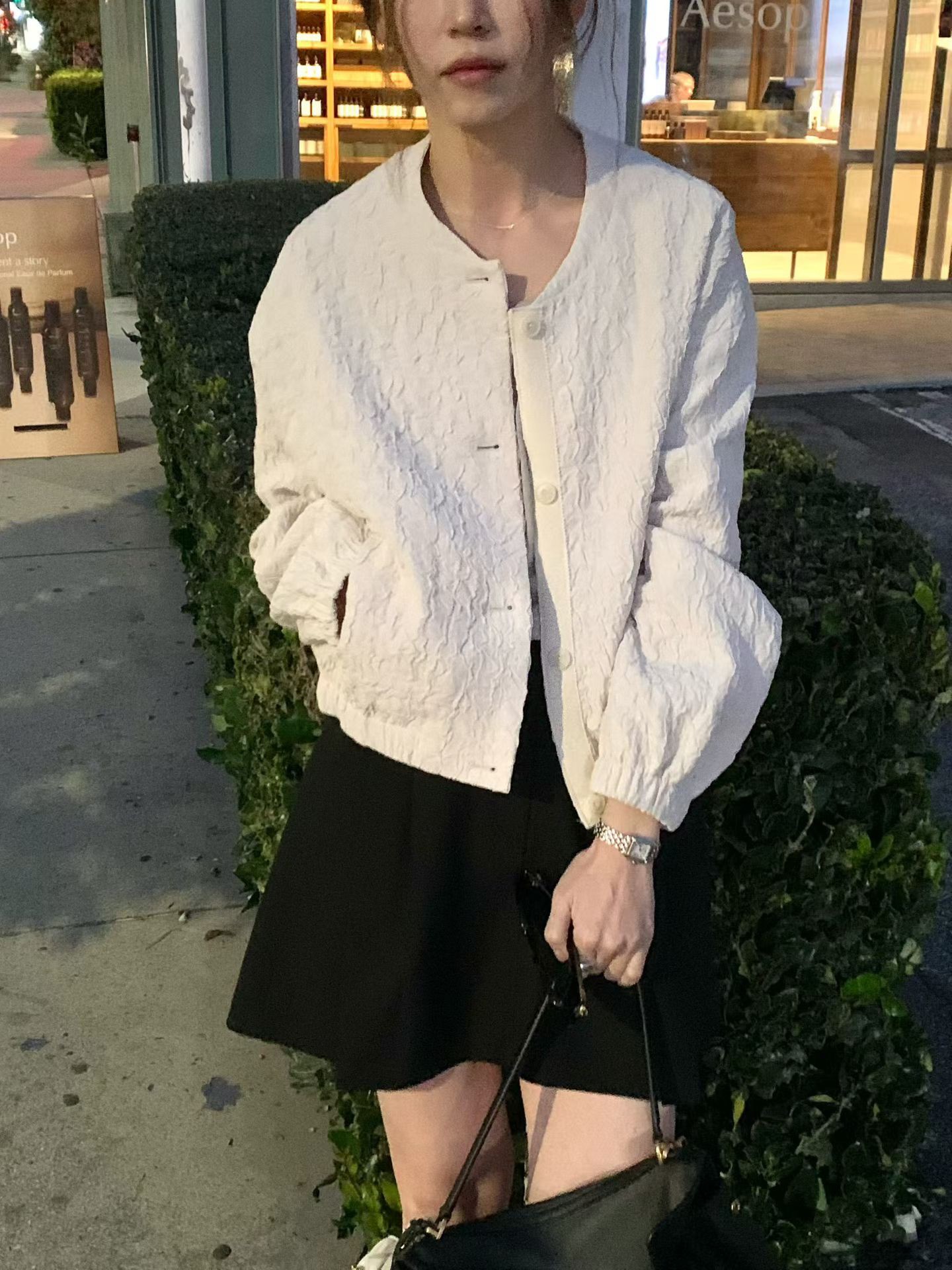 B67.甜美精緻壓紋棒球外套