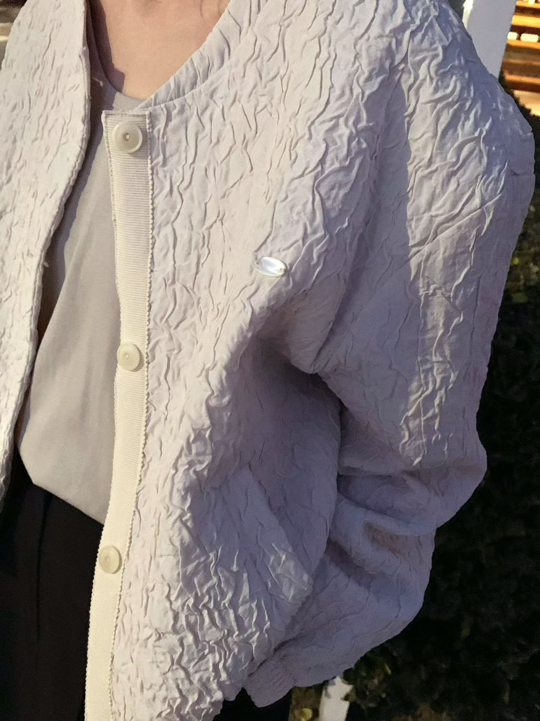 B67.甜美精緻壓紋棒球外套