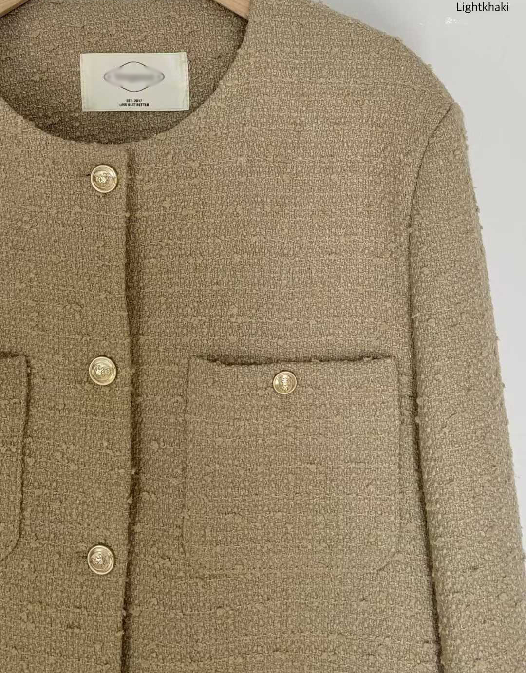 A68.小V家30%WOOL金釦小香外套