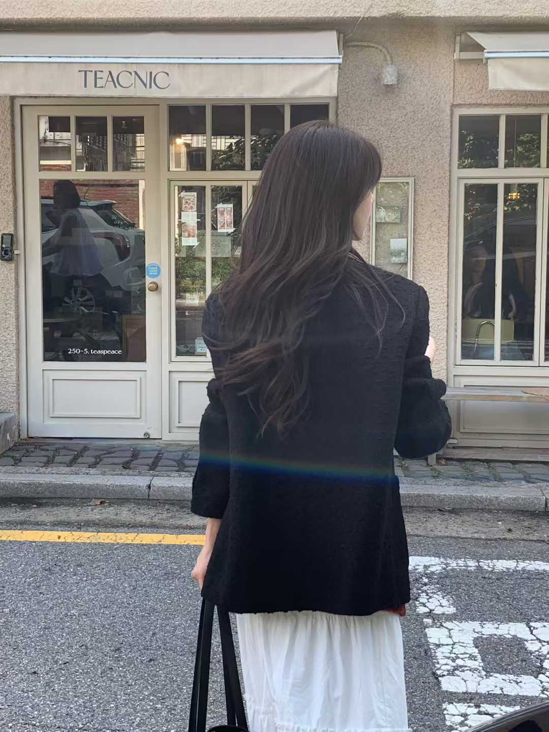 A68.小V家30%WOOL金釦小香外套