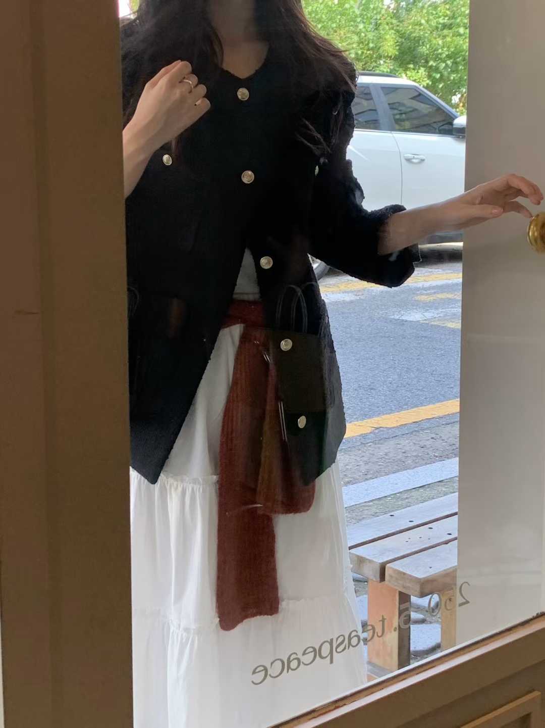 A68.小V家30%WOOL金釦小香外套
