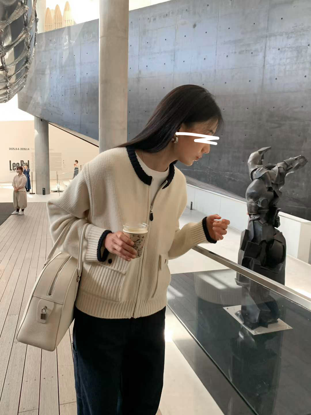 B43.清爽家造型拼色滾邊CASHMERE拉鍊外套