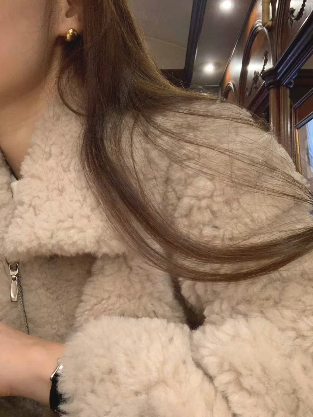 A19.顏值家泰迪熊毛毛翻領外套