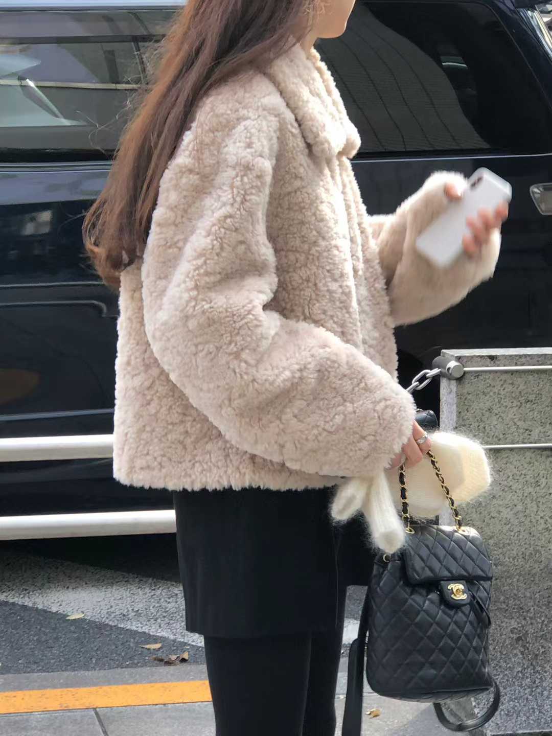 A19.顏值家泰迪熊毛毛翻領外套