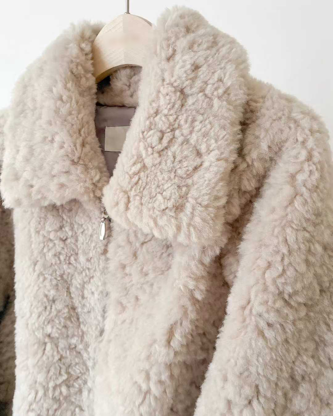 A19.顏值家泰迪熊毛毛翻領外套