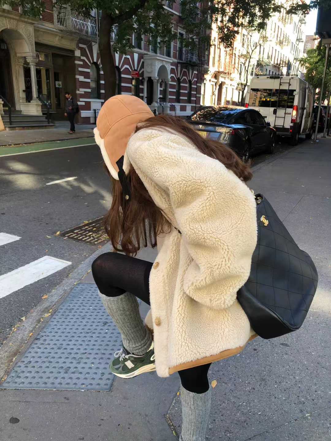 A20.顏值家可愛正反麂皮QQ毛外套