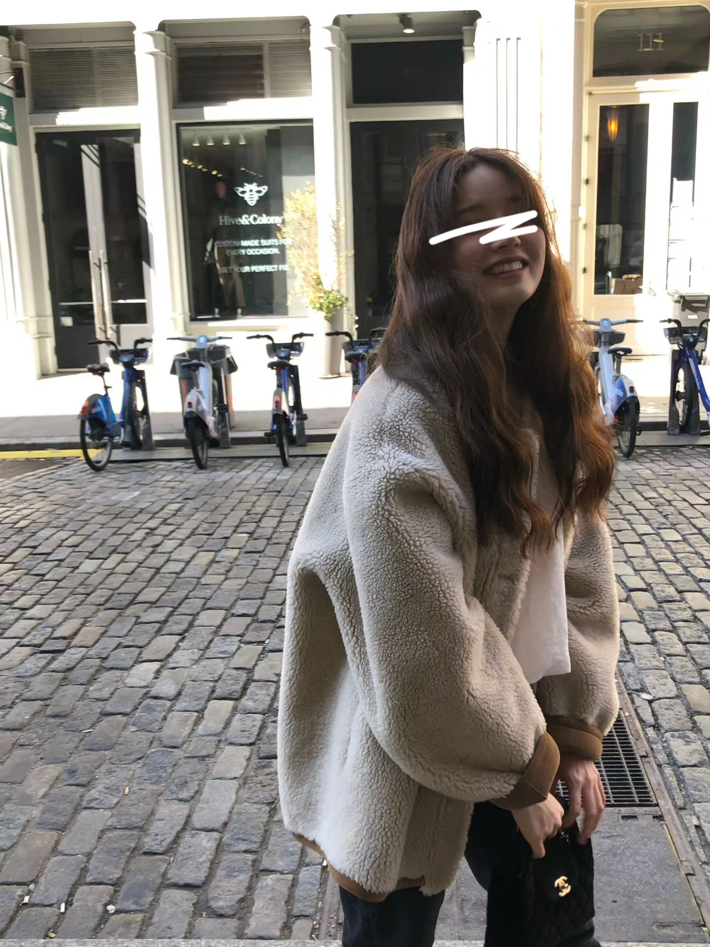 A20.顏值家可愛正反麂皮QQ毛外套