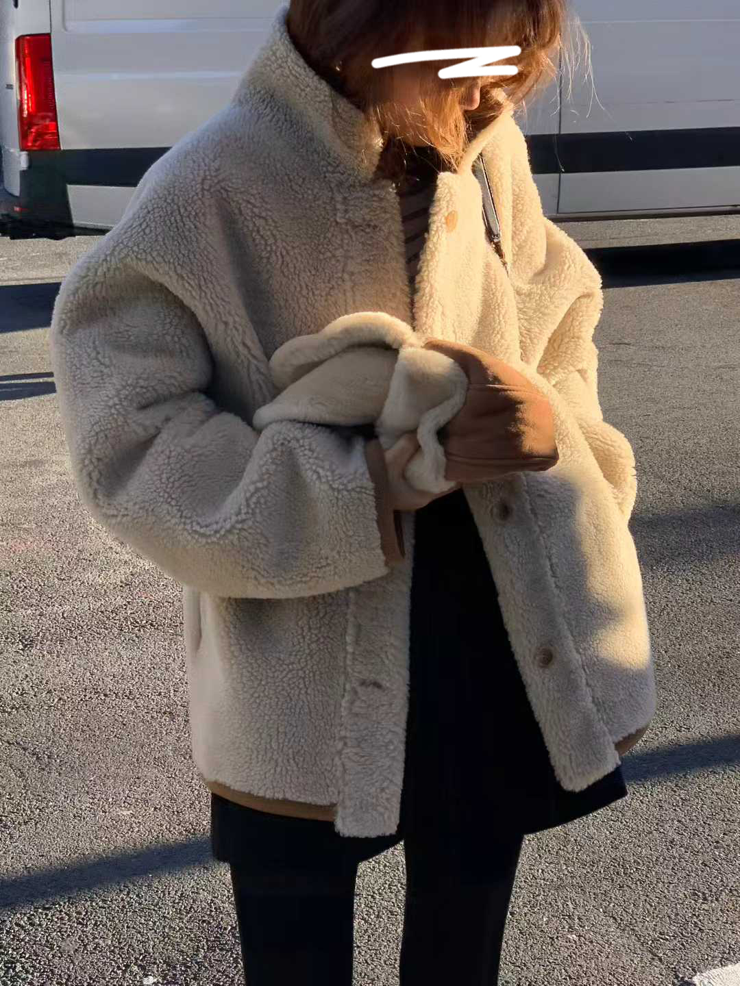 A20.顏值家可愛正反麂皮QQ毛外套