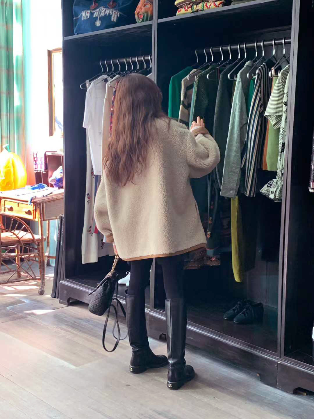 A20.顏值家可愛正反麂皮QQ毛外套