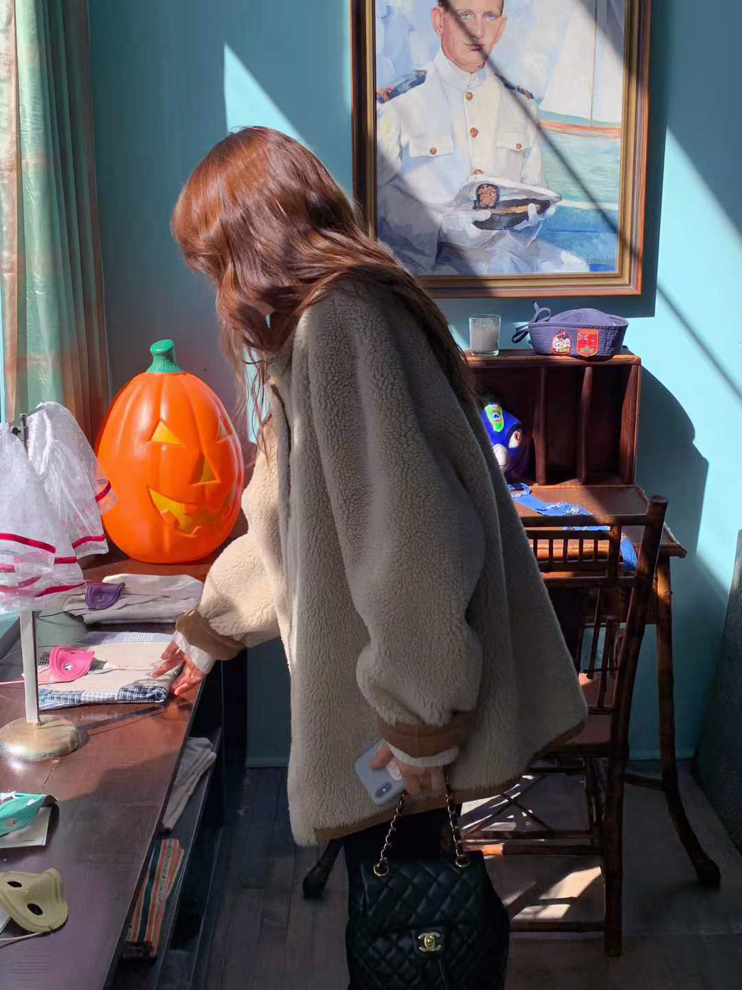 A20.顏值家可愛正反麂皮QQ毛外套