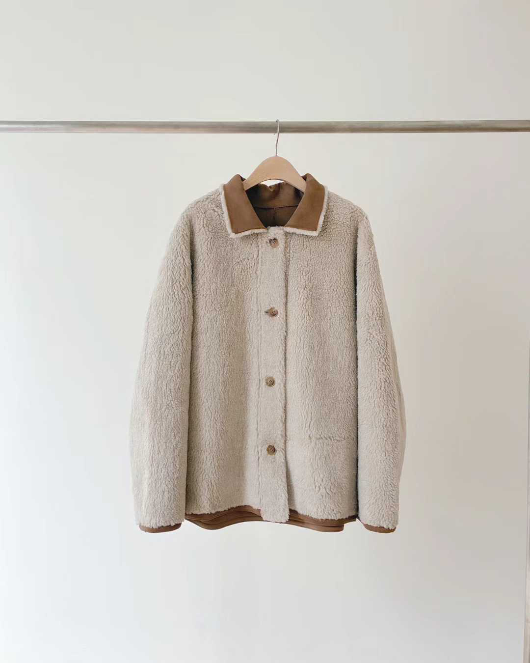 A20.顏值家可愛正反麂皮QQ毛外套