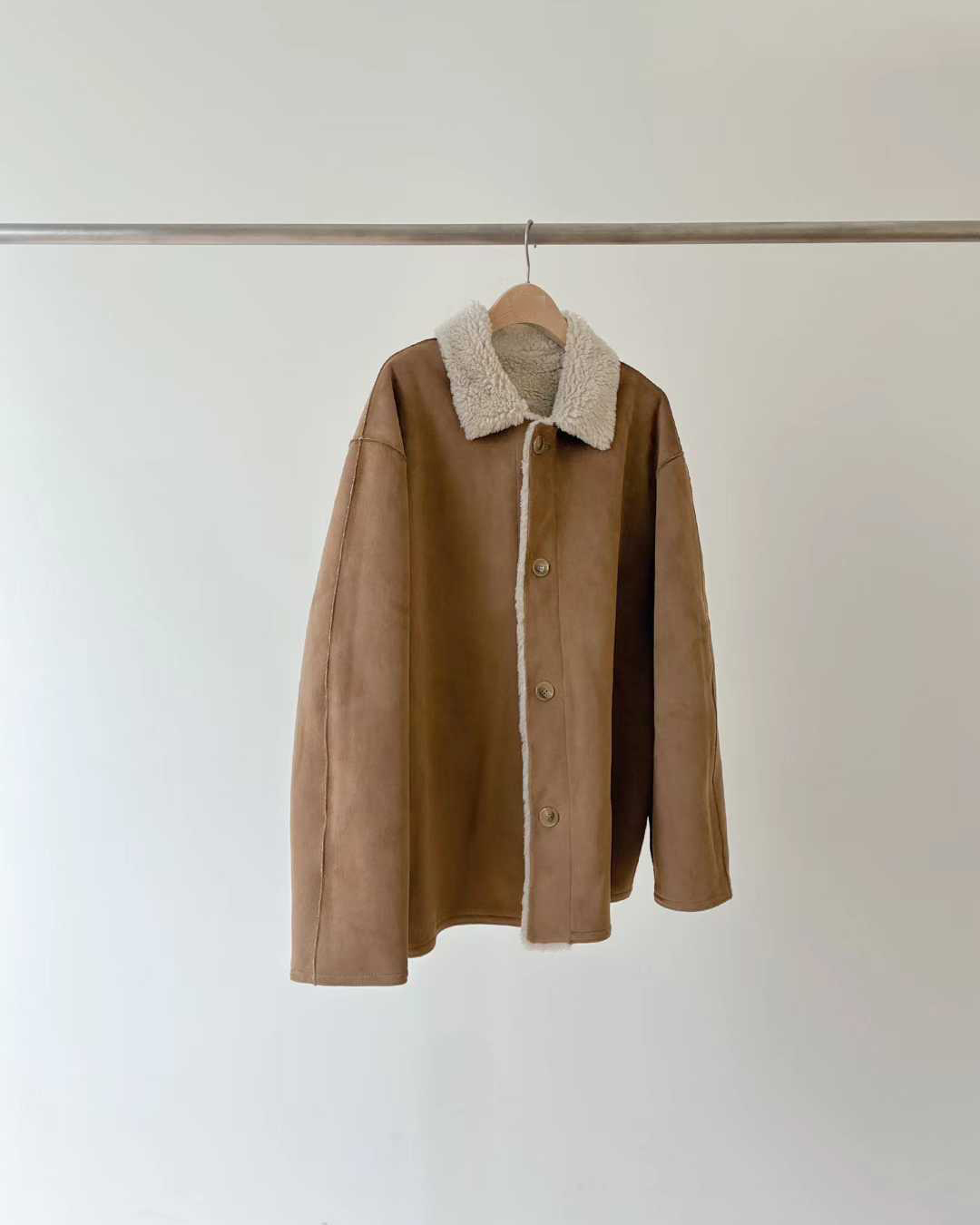 A20.顏值家可愛正反麂皮QQ毛外套