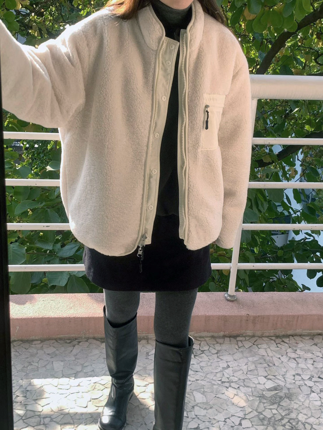 B91.必備正反兩穿立領100%羊毛外套