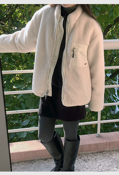 B91.必備正反兩穿立領100%羊毛外套
