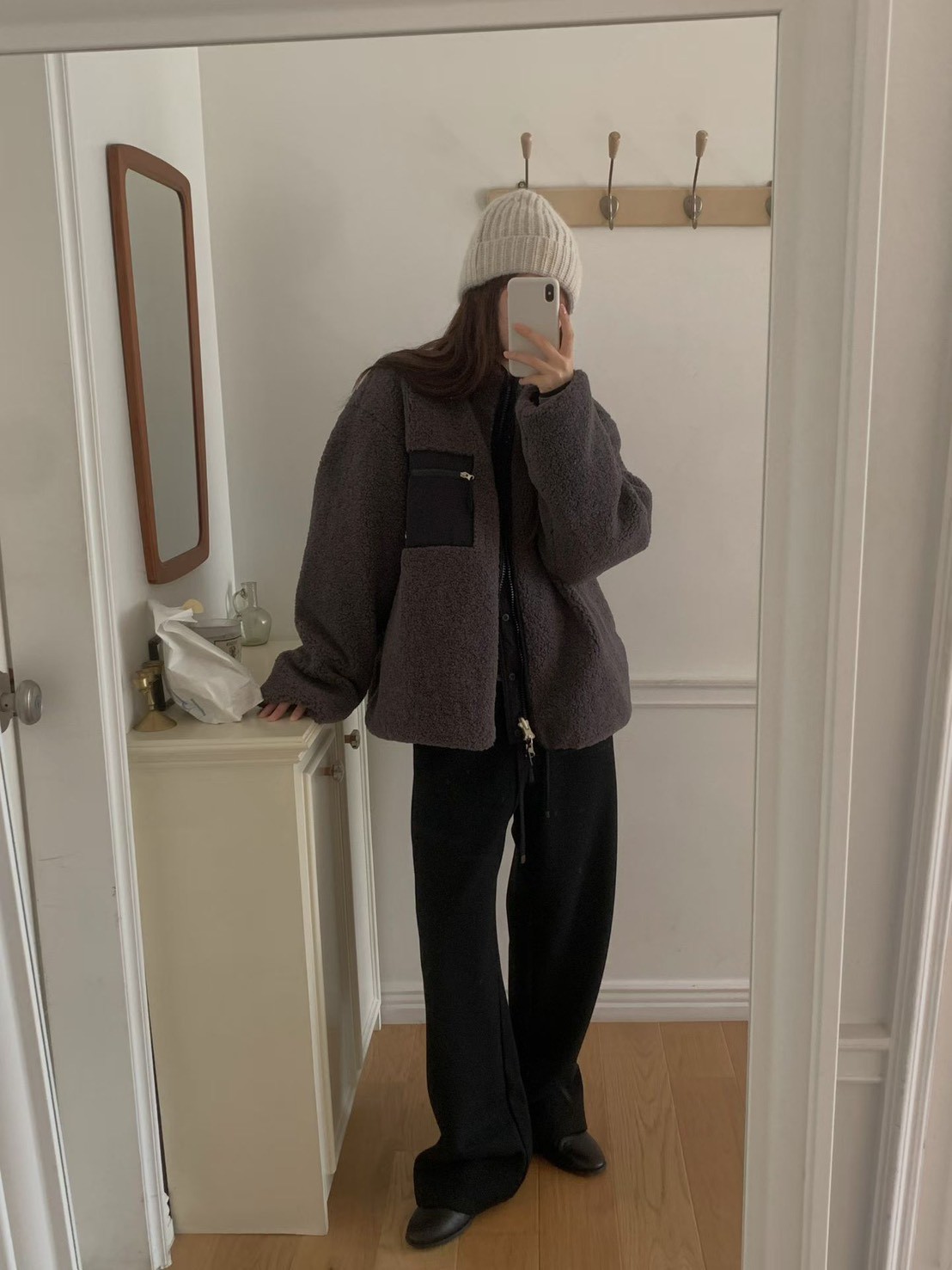 B91.必備正反兩穿立領100%羊毛外套