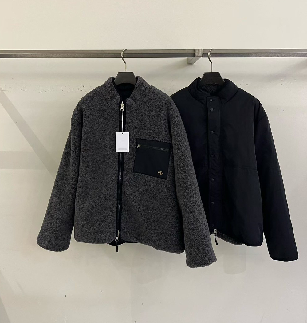 B91.必備正反兩穿立領100%羊毛外套