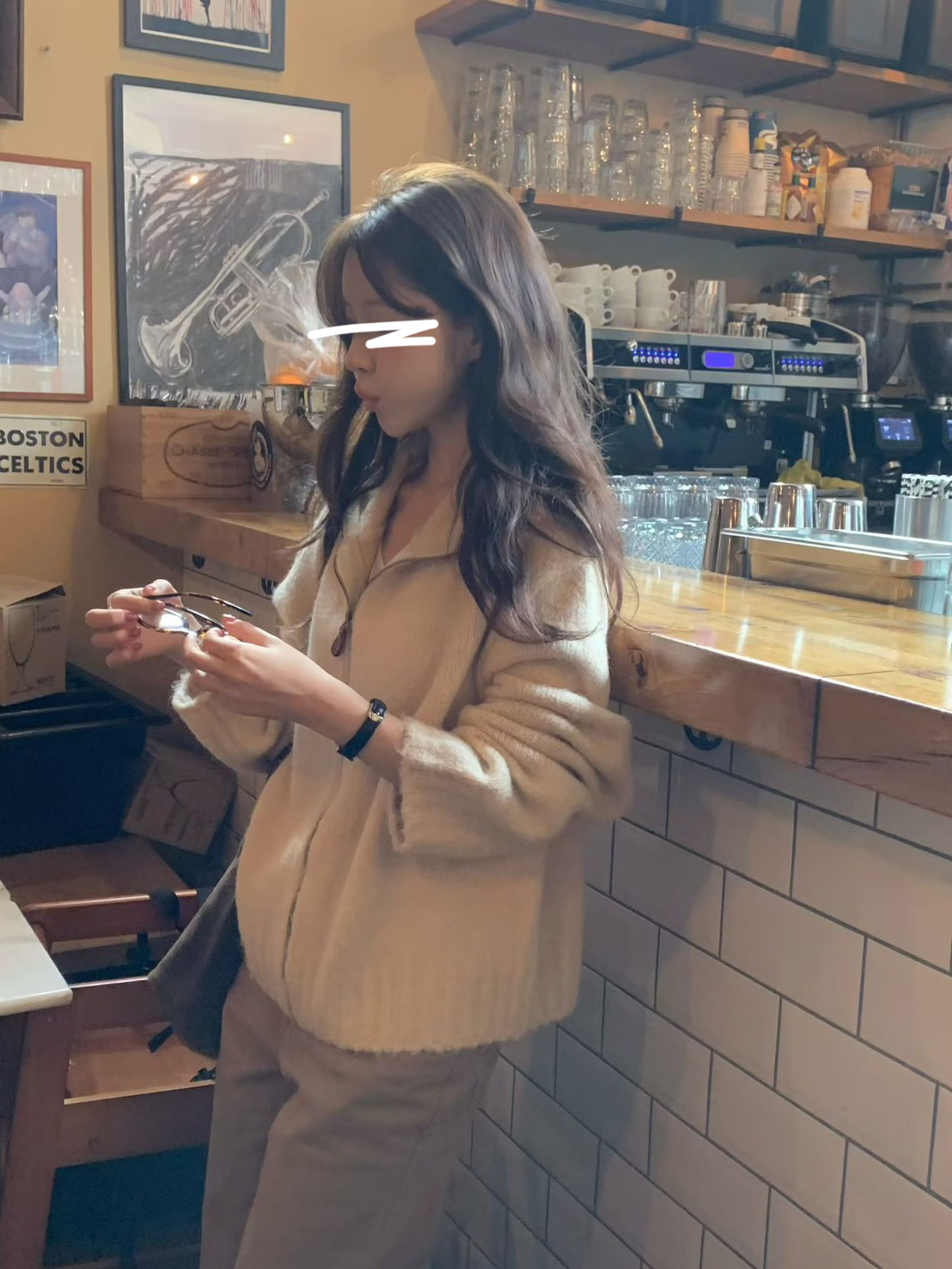 A08.小V家羊毛混紡立領拉鍊外套