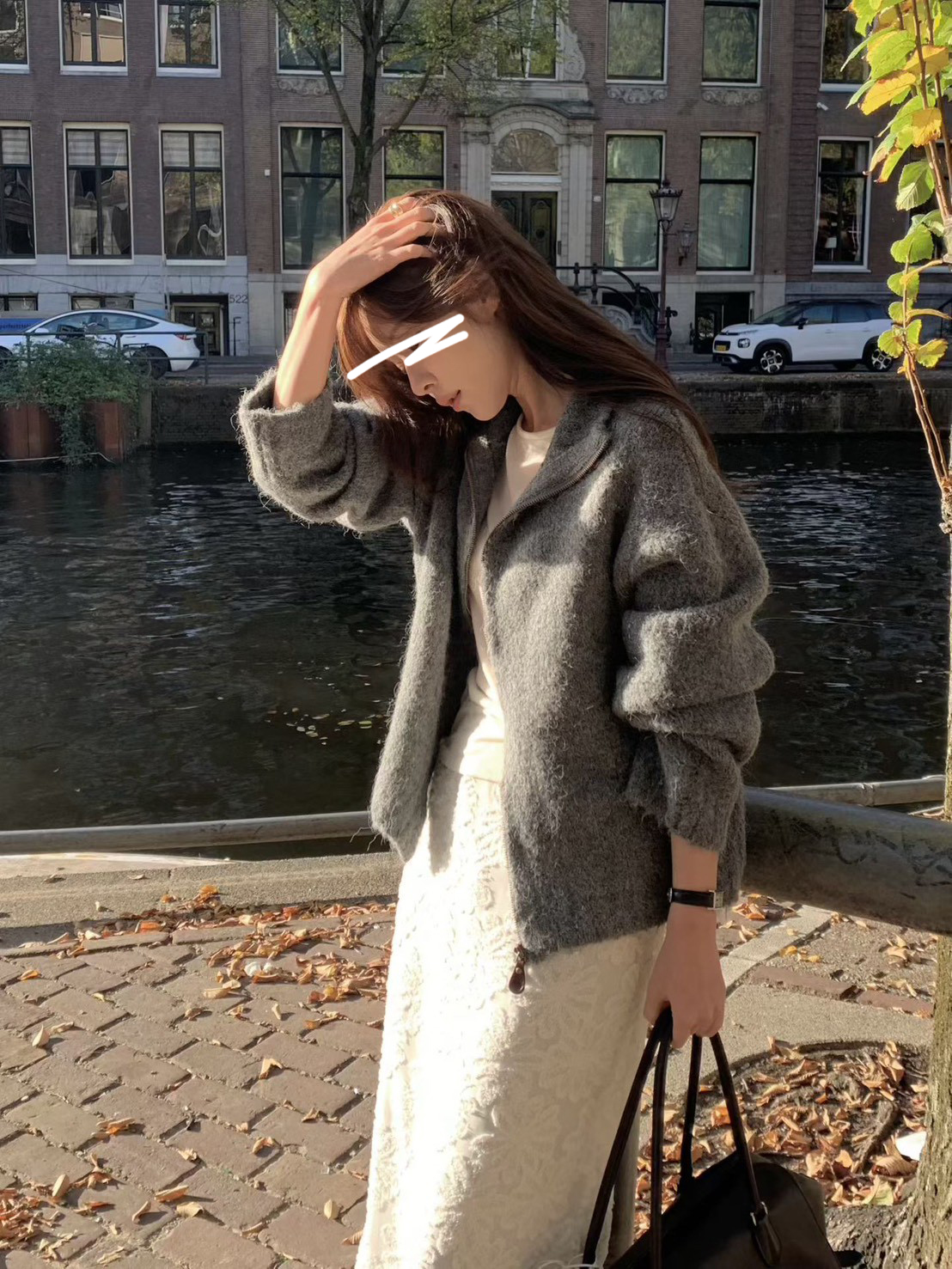 A08.小V家羊毛混紡立領拉鍊外套