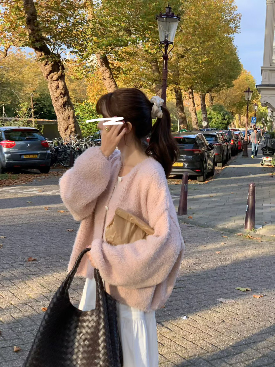 A18.小V家柔美圓領駝羊毛毛衣外套