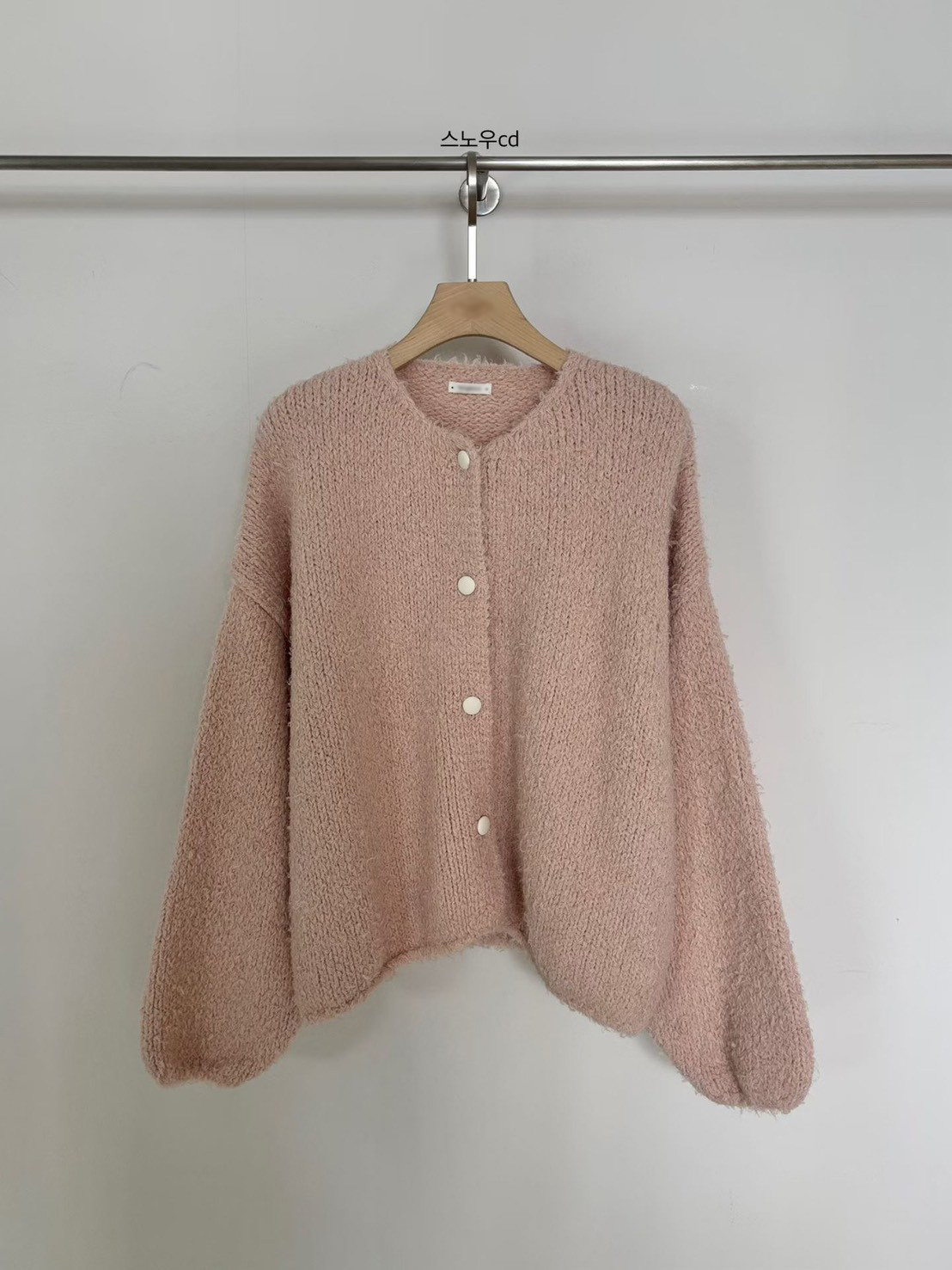 A18.小V家柔美圓領駝羊毛毛衣外套