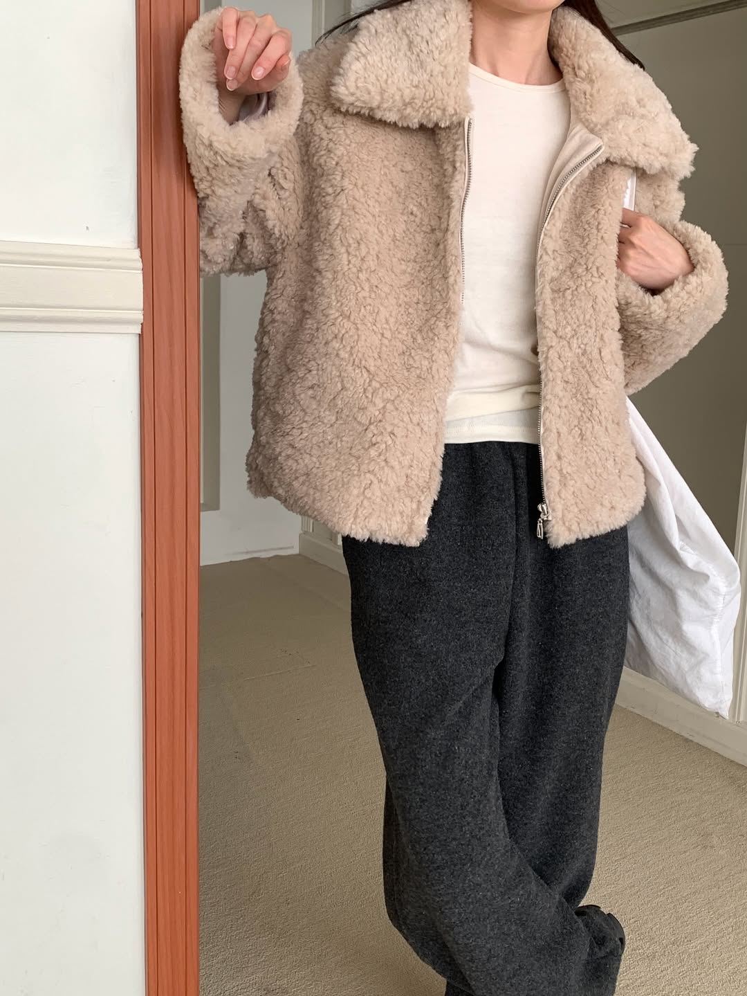 A22.大翻領泰迪熊毛毛外套