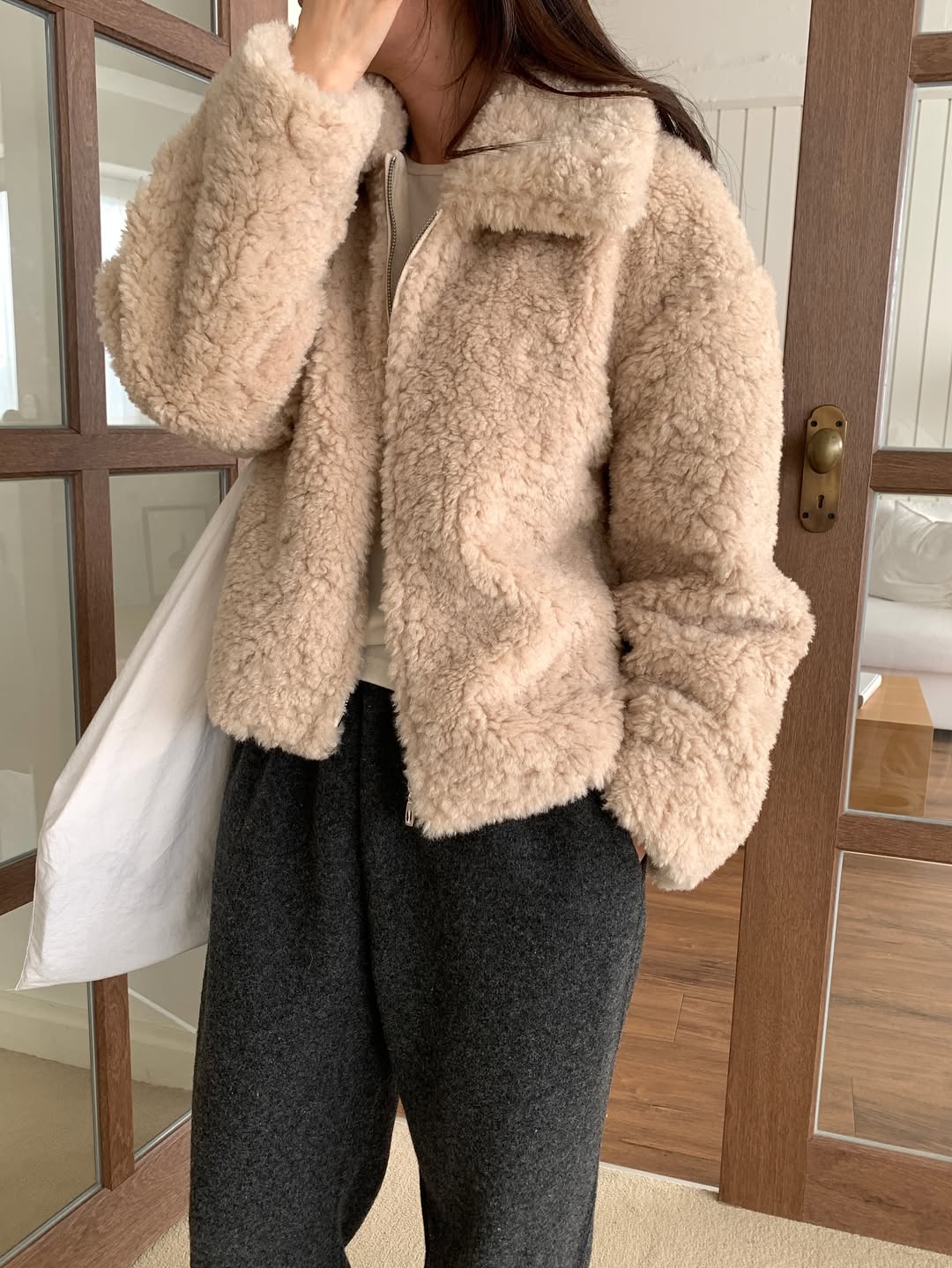 A22.大翻領泰迪熊毛毛外套