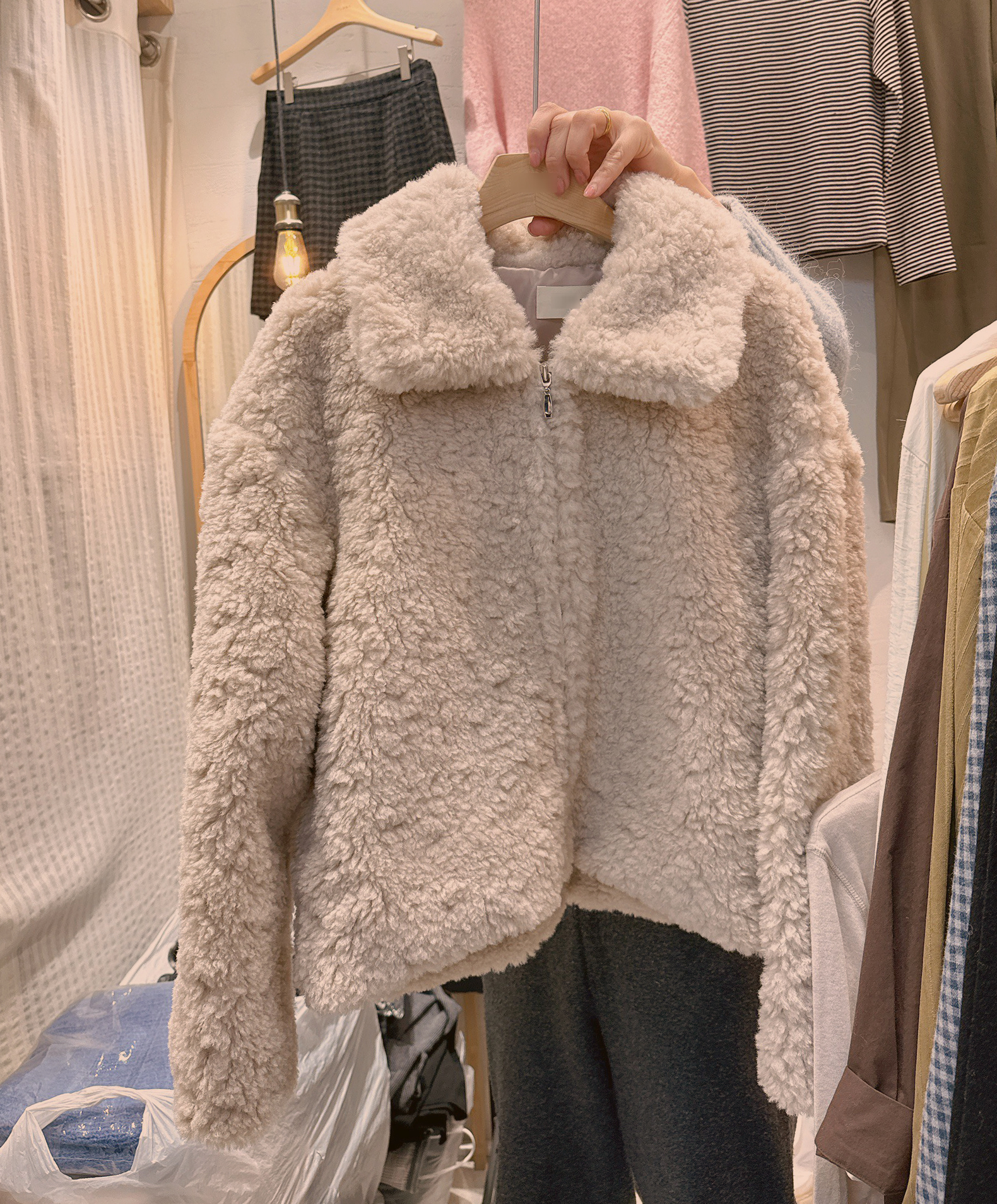 A22.大翻領泰迪熊毛毛外套