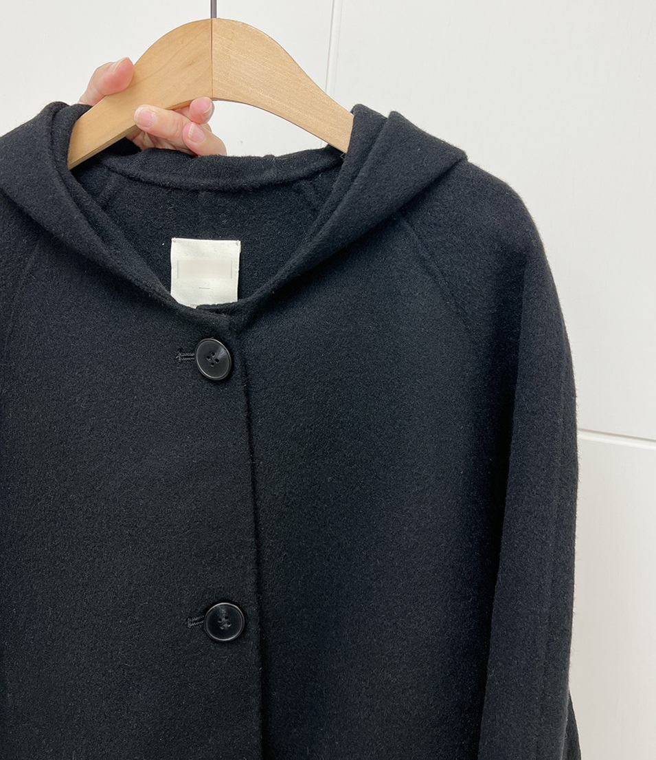 溫柔可愛50%CASHMERE連帽手工大衣