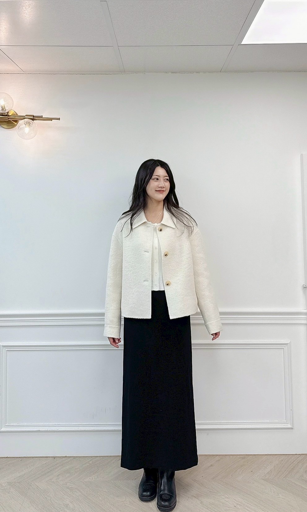 C01.甜美翻領23.5%BABY ALPACA手工短大衣