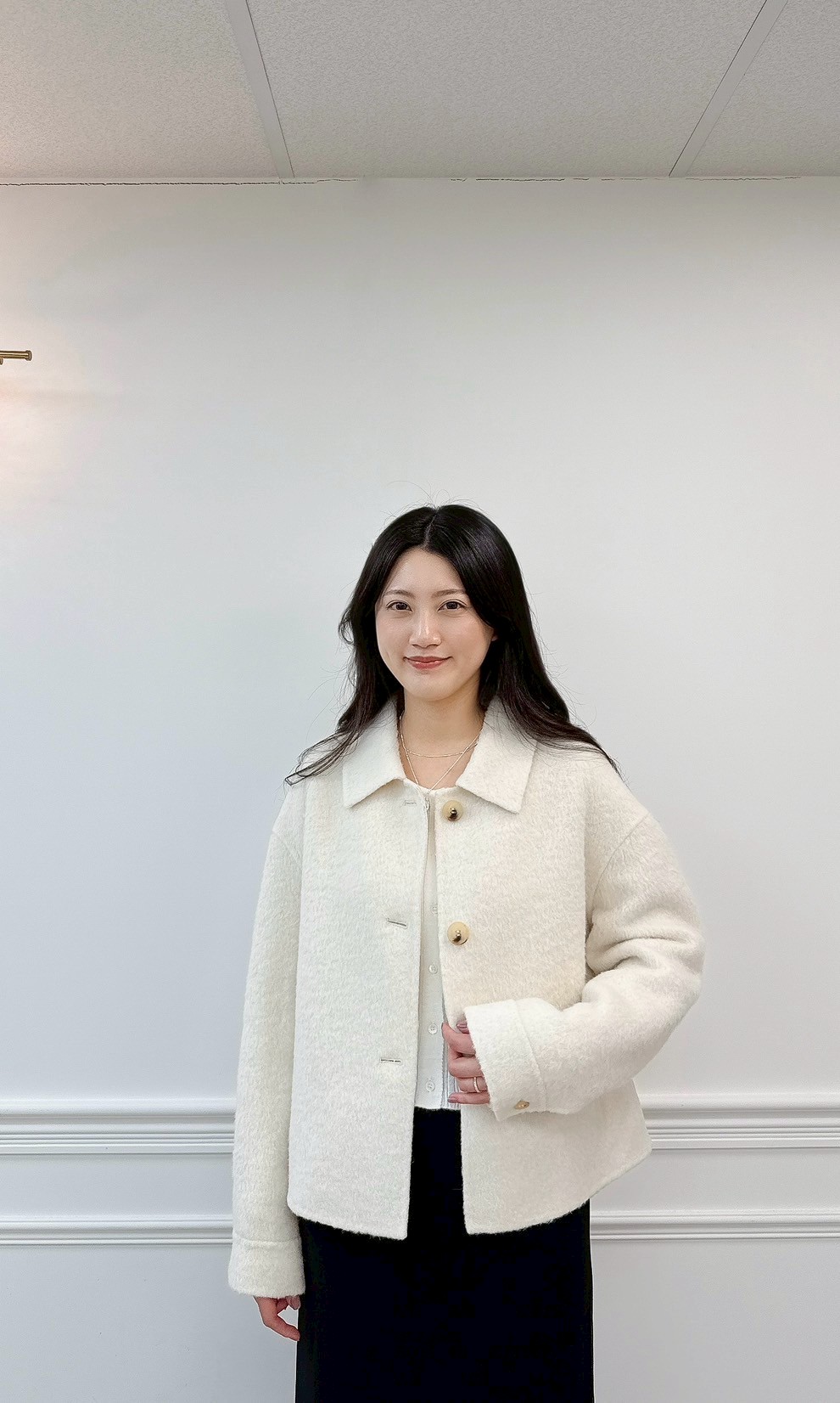 C01.甜美翻領23.5%BABY ALPACA手工短大衣