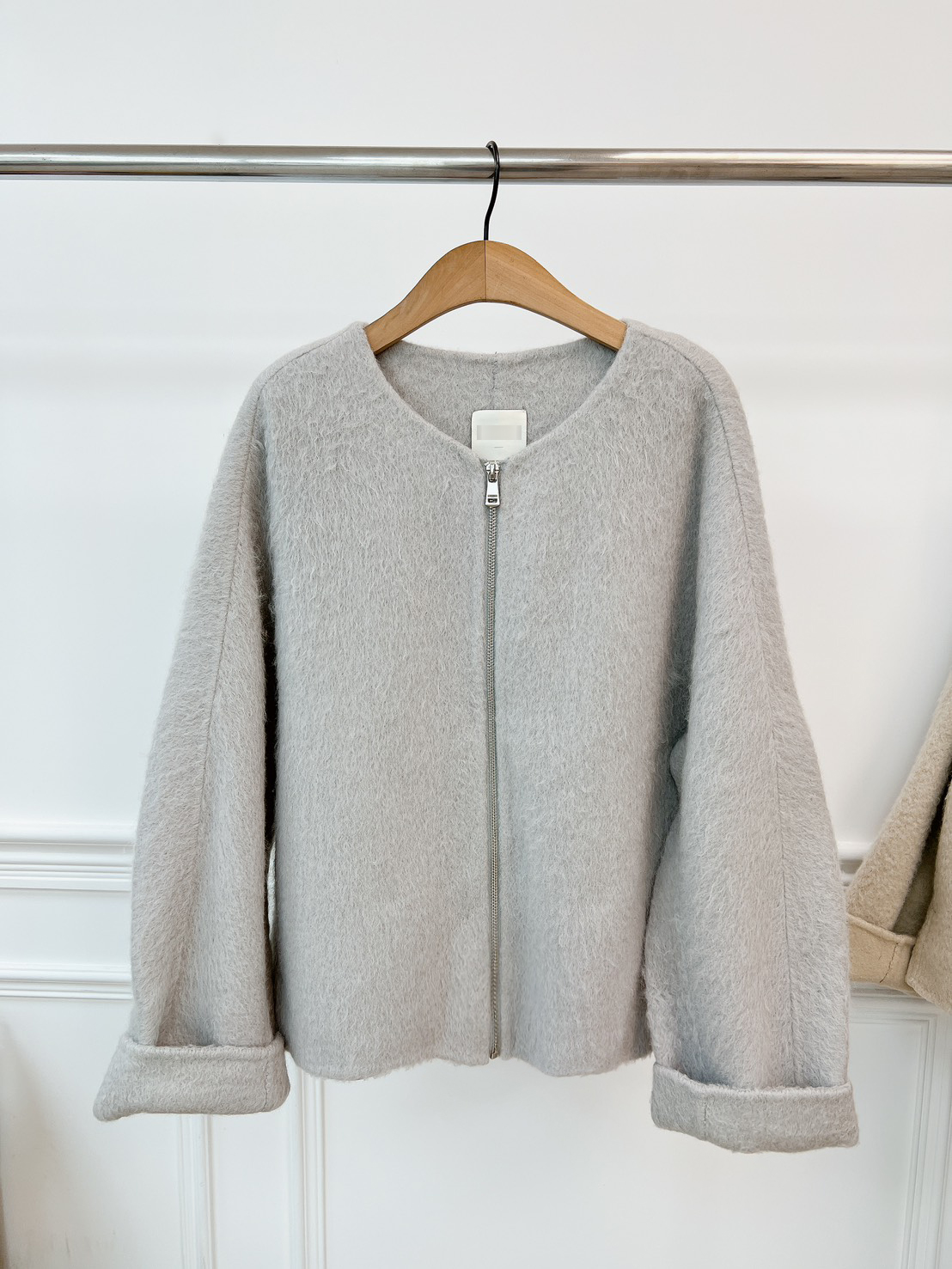 C04.圓領反摺袖40%BABY ALPACA手工大衣