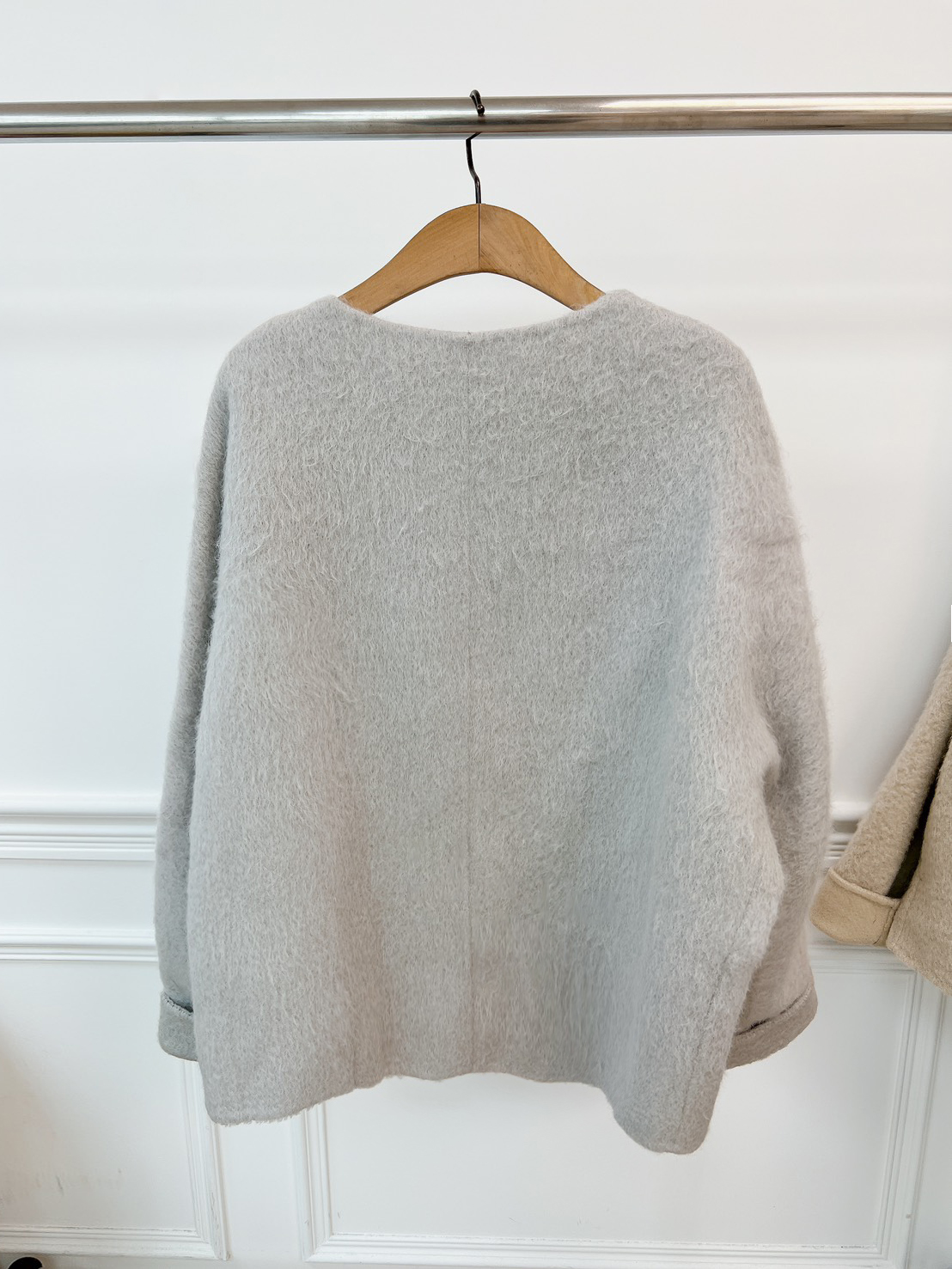 C04.圓領反摺袖40%BABY ALPACA手工大衣