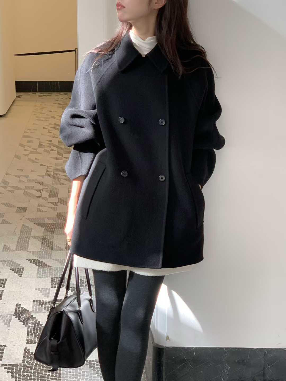 A73.小V家10%CASHMERE時髦手工大衣