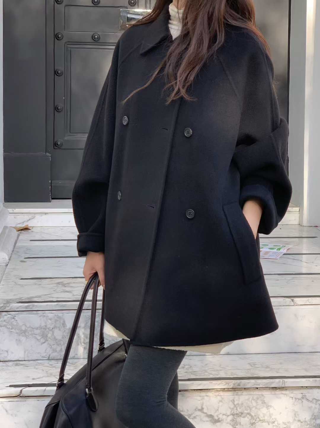 A73.小V家10%CASHMERE時髦手工大衣