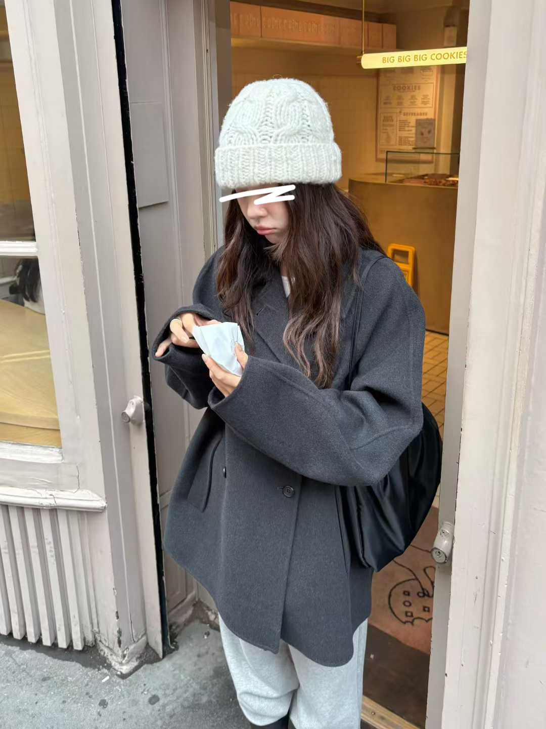 A73.小V家10%CASHMERE時髦手工大衣