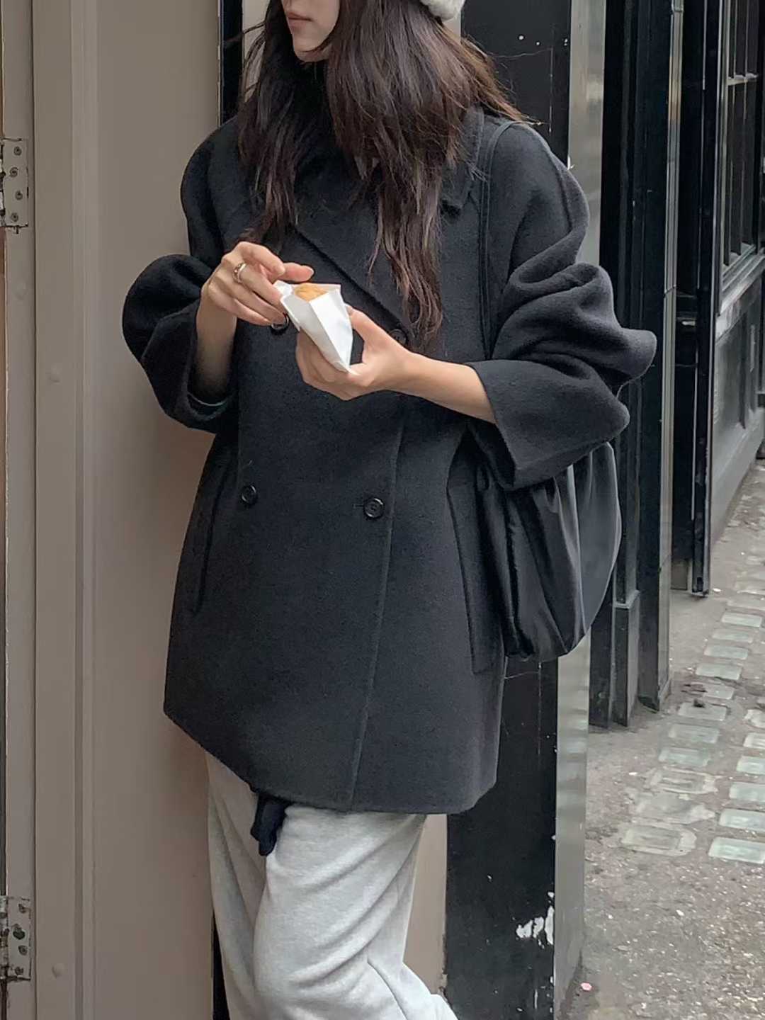 A73.小V家10%CASHMERE時髦手工大衣