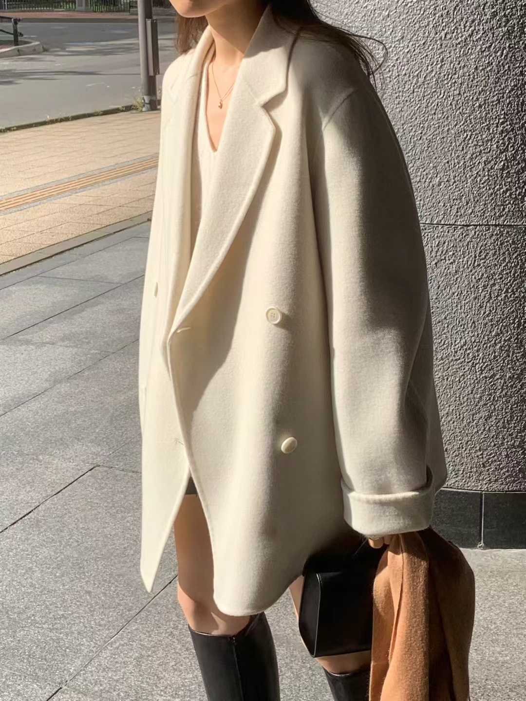 B120.顏值家柔色90%WOOL手工西裝大衣