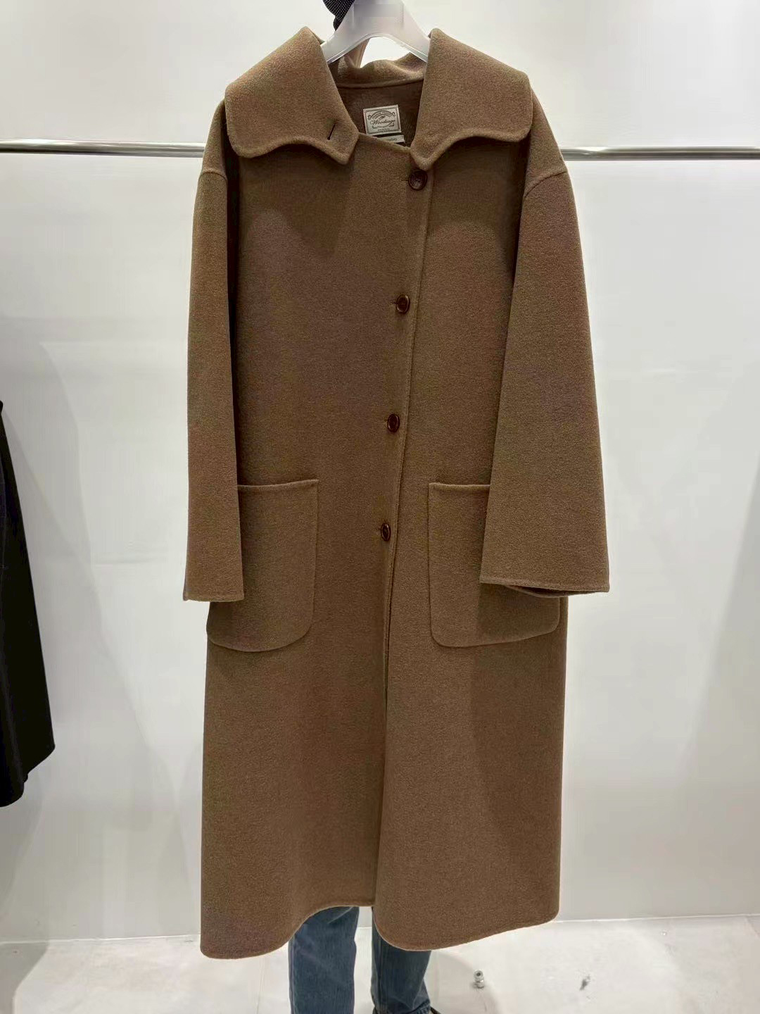 質感家特色大領片長版手工大衣