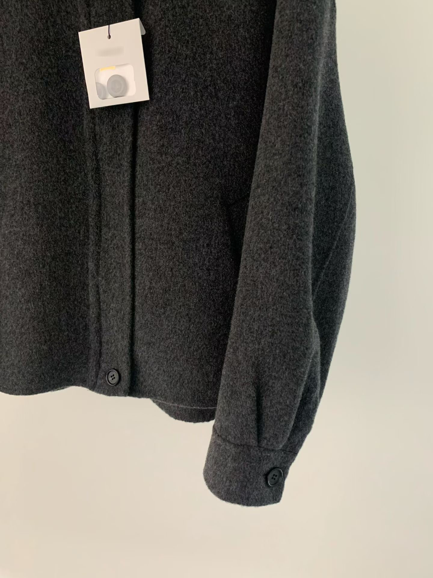B48.清爽家100%WOOL蓬袖手工短大衣