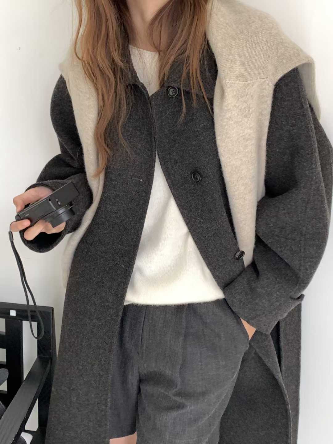 B118.大V家英國100%WOOL手工長大衣