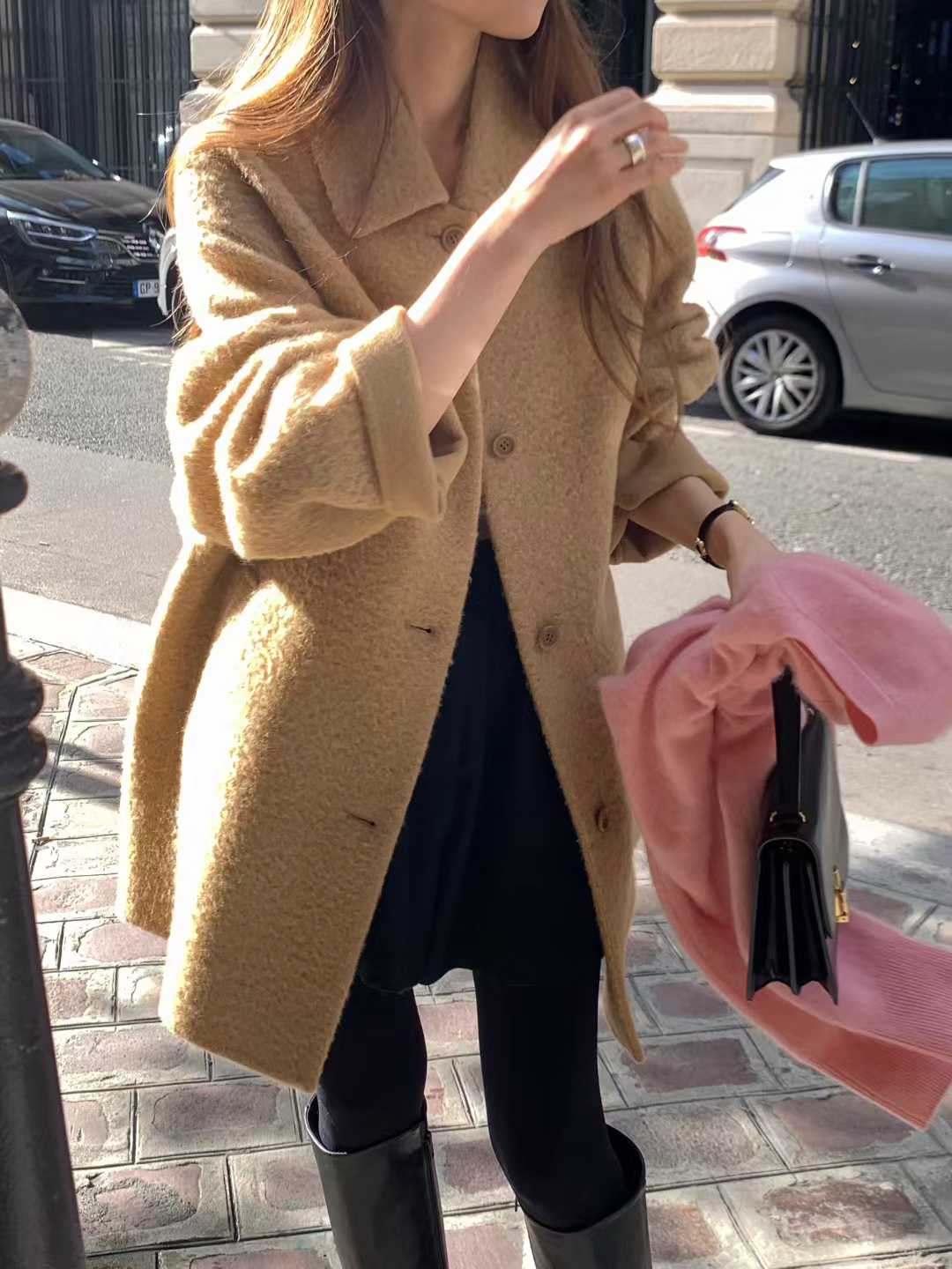 B108.顏值家名媛女孩手工大衣