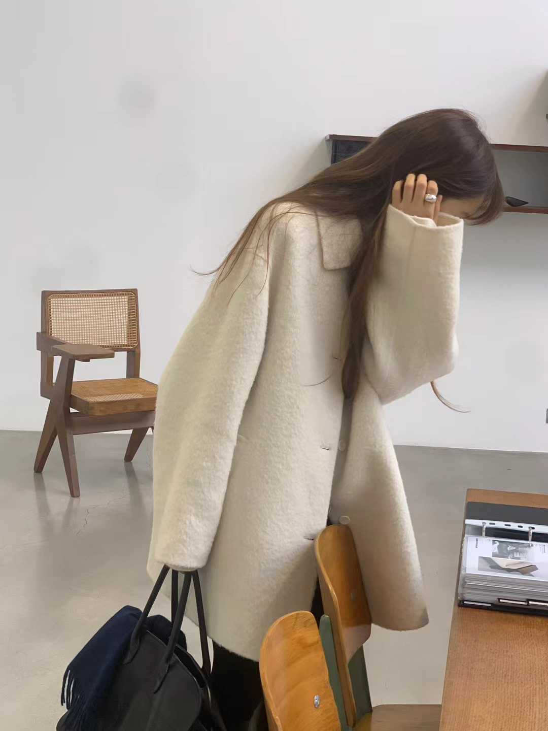 B108.顏值家名媛女孩手工大衣