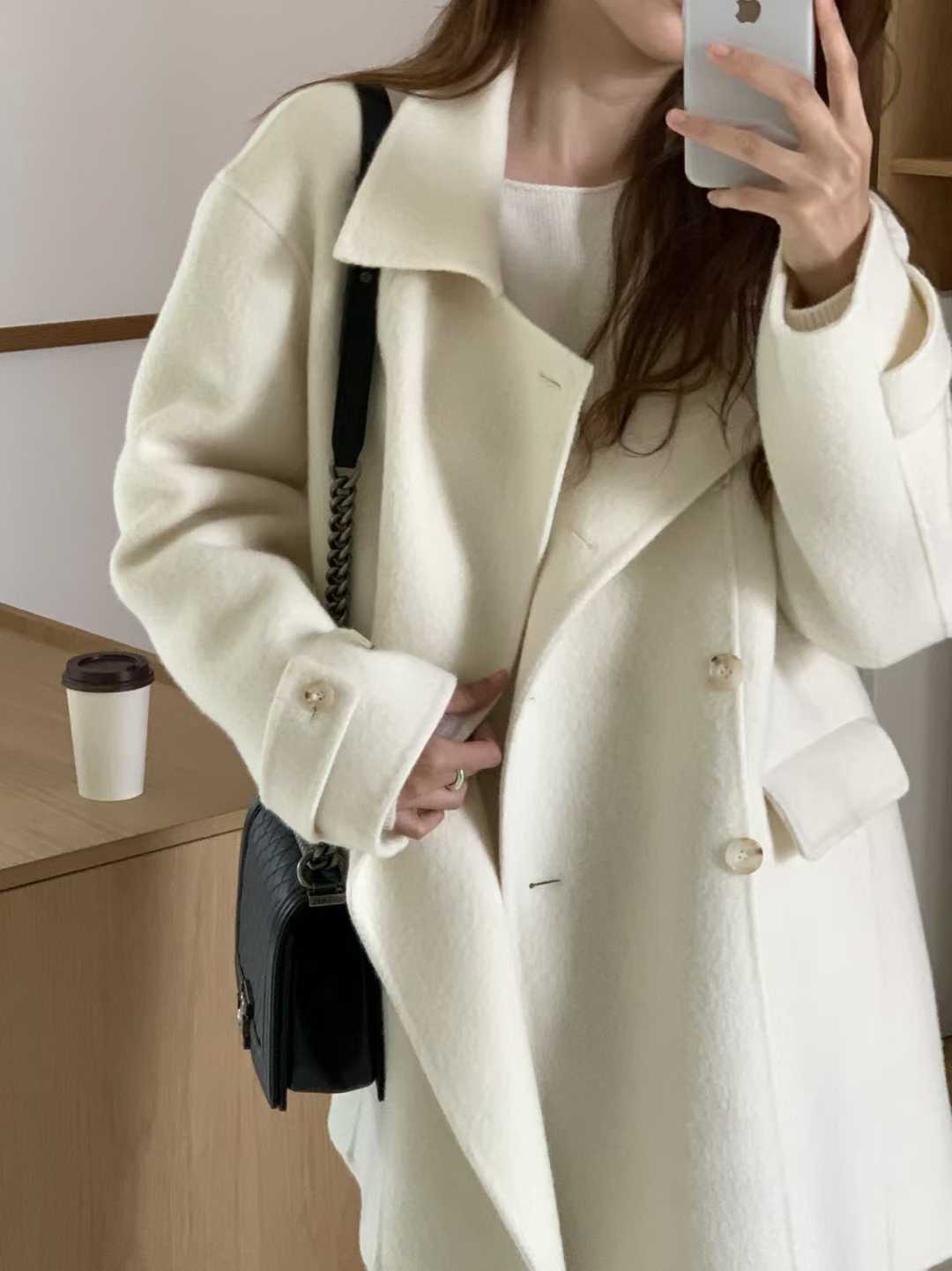 B119.大V家90%WOOL名媛手工大衣